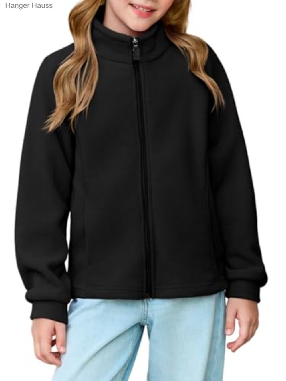Girls Polar Fleece Jacket Full Zip Lightweight Fall Winter Coat Pockets